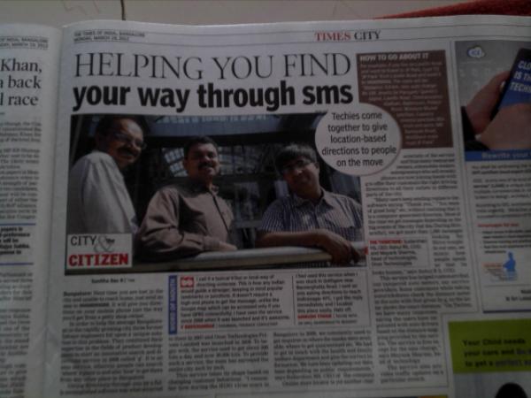 ONZE in Times of India